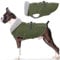Lelepet Warm Coats and Jackets for Dogs, Waterproof Winter Dog Coat for Cold Weather, Reflective Dog Puffer Jacket, Fleece Lining Pet Coat with Harness Hole for Medium Dogs, ArmyGreen M