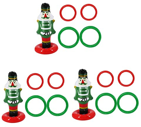 NOLITOY 3st Ring Spielzeug Wurfringe Kinderspiel Ringwurf Für Kinder Zu Weihnachten Weihnachtsfeierzubehör Weihnachtsbaum-ringwurfspiel Weihnachtsring Werfen Eltern-Kind Statue PVC Geweih