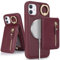 SailorTech iPhone 11 Phone Leather Case with Credit Card Holder Magsafe, iPhone 11 Case Ring Stand with Kickstand Card Slots Wallet Detachable 2-in-1 Zipper Case - Burgundy