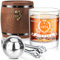 LIGHTEN LIFE 50th Birthday Gifts for Men - 1975 Whiskey Glass Set in Barrel Box - Gift Ideas for Dad, Husband - Decorations for 50 Years Old