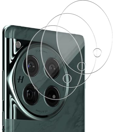 Yiunssy [3 Stück Kameraschutz für Oneplus 12 Kamera Schutzfolie,Anti-Kratzen Kamera Panzer Schutz Glas/Hüllenfreundlich/9H Kameraschutz Transparentes Schutzglas für Oneplus 12