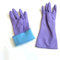 1 Pairs Purple Rubber Long Sleeve Gloves with Cotton Lining Reusable Waterproof Washing Up Gloves for Cleaning Dishes, Gardening