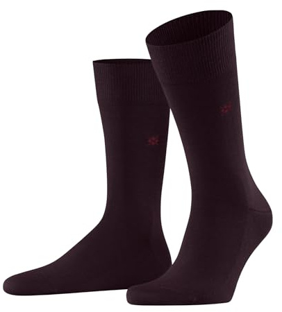 Burlington Herren Socken Leeds M So Baumwolle Wolle einfarbig 1 Paar, Rot Claret 8435, 40-46