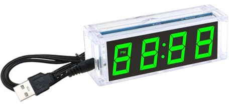 VGOL 1 Set DIY Elektronischer Wecker Löten Praxis Projekt 4-stellige Digitaluhr DIY Kit DIY Elektronische Uhr Kit Multifunktionale Digitaluhr Montage