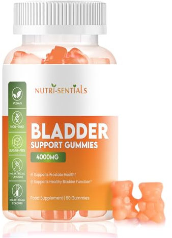 Bladder Support Supplement- 4000mg Pumpkin Seed Oil Extract Gummies to Help Support Healthy Bladder Function & Prostate Health- Orange Flavour, Vegan, Non-GMO Bladder Control Tablets