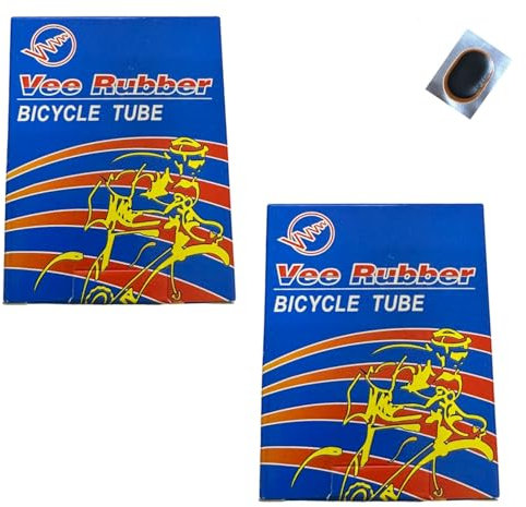 2 x VEE Rubber Fahrradschlauch 16 mit AV Ventil (Amerikanisches Ventil) inkl. Schlauchflicken