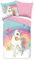 Einhorn Bettwäsche 135x200cm Regenbogen-Schmetterling-Einhorn Kinder Bettbezug Set 3 Teilig Microfaser Wendebettwäsche Bettdeckenbezug Mit Reißverschluss und 2 Kissenbezüge 80x80cm
