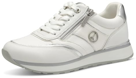 Tamaris 1-1-23746-43-1A6 Damen Sneaker Low Leder/Synthetik weiß