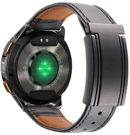 Bracelet Magnétique en Cuir pour KOSPET Tank T3 Bracelet de Montre, avec Fermoir Déploiement en Acier Inoxydable Bande Remplacement pour Homme et Femme Compatible avec KOSPET Tank T3 Sangles (3)