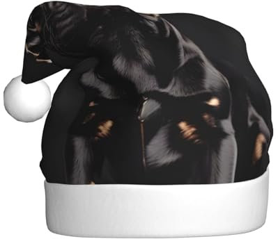 ERSDWRE Weihnachtsmütze mit süßem Mops, Standardmaßstab, 2_00 Stück, Weihnachtsmannmütze, Erwachsene, Weihnachtsmütze für Neujahr, festliche Party, Kopfschmuck, Zubehör