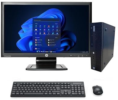 Stone SFF PC Desktop Computer 23 Monitor Bundle - Intel i5 6th Gen (4 Cores Upto 3.60GHz), 150Mbps WiFi, 23 1080p Monitor, Windows 11 Pro OS (Renewed) (16GB DDR4 RAM - 512GB SSD)