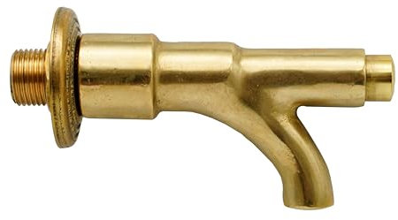 L'ARTISTICA F.LLI PERINCIOLI | Rubinetto Pulsante per Fontane Attacco 1/2 M, Rubinetto in Ottone per Fontane a Colonna o Muro, 75x124mm