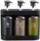 Szmst Shampoo and Conditioner Dispenser,3 Bottles No Drill Shampoo Dispenser for Shower Wall Mounted Shampoo Conditioner for Bathroom 3 * 380ML (305B Dark Grey 3 Chamber)