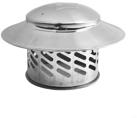 BlissfulAbode Edelstahl-Dachhaube für 80–200 mm Rohrleitungen – Holzofen-Rauchabzugsleuche, Lüftungsrohr, Regenhut, Kamin, Topf, Dachhaube, Regenschutz (80 mm)