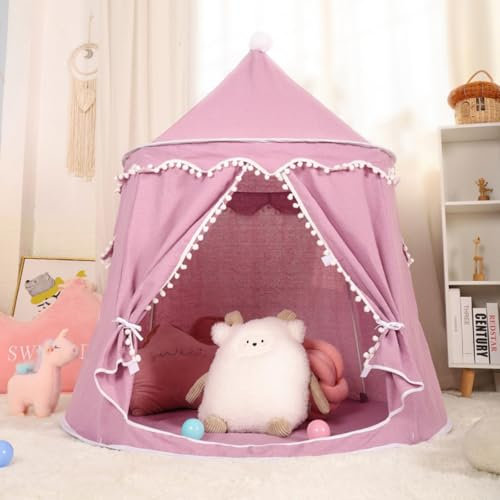Spielzelt für Kleinkinder, Prinzessin Prinz Schlosszelt für Indoor, Kinderzelt für Spiel und Spaß im Kinderzimmer, Kinder Zelte für Zimmer, mit Tragetasche, Geschenk für Kinder (Lila)
