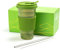 TIANNA VALLEY Travel Coffee Mug Green, Tasse à café en céramique avec couvercle et paille (15oz/450ml), Tasse de voyage fantaisie fabriquée à la main, gobelet avec couvercle allant au micro-ondes et