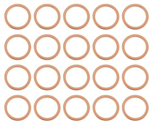 Briny River Pack of 30 Copper Oil Plug Seal 10261060 10261160 Compatible with Alfa Compatible with Mito 2008-2018 18 x 14 x 1.5 mm
