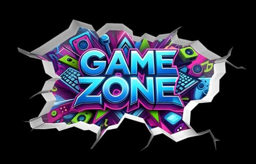 TOARTI 3D Gamer Wandtattoo Gaming Wandtattoo Kinderzimmer WandaufkleberJunge Teenager Game Zone Wandbilder Blau Gamer Poster für Schlafzimmer