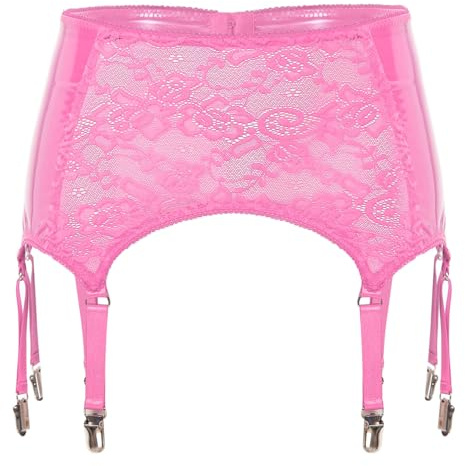 Aislor Wetlook Femme Jupe Crayon Droite Porte Jarretelles Cuir Dentelle Ensemble Bas Jarretelles Boîtes De Nuit Tenue Lingerie