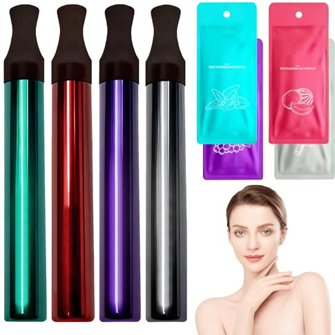 Anxiety Necklace, 4 Pcs Breathing Necklace Flavoured Filters, Flavoured Air Inhaler for Anxiety Relief, Stress Reduction, Travel