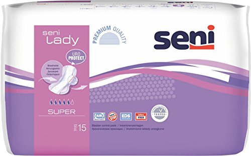 Seni Lady Super 15 Stück Inkontinenzvorlagen, atmungsaktive Einlagen bei mittlerer Inkontinenz (PZN: 02043137)
