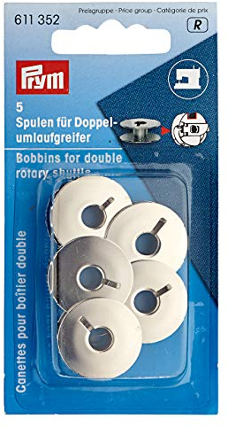 Prym 611352 Nähmaschinenspulen, Stahl, Doppelumlaufgreifer, 21,9mm, Silber, 21,9 mm
