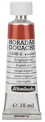 Schmincke - Horadam Gouache, Englischrot, 15 ml-Tube, 12 646 006, feinste Gouache, natürliche Deckkraft, höchst pigmentiert, farbintensiv und matt