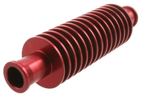 Durchlaufkühler STR8 rund rot | Innendurchmesser 13 mm, rund, rot kompatibel mit Yamaha Aerox 50 Cat ab Bj. 2003, Peugeot Speedfight 2 50 LC Wasser