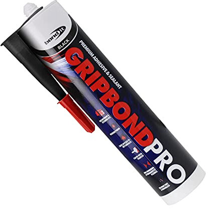 1 x Black GB Pro Builders Silicone Adhesive & Sealant - Super Strong Glass Wood UPVC Steel Silicone free sealent