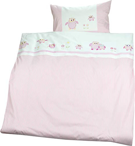 Lorena Mako-Satin Bettwäsche Eule 1 Bettbezug 135 x 200 cm + 1 Kissenbezug 80 x 80 cm
