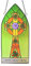 Royal Tara Irisch Handgemalt Buntglas Panel Fenster Glasmalerei Sonnenfänger mit Keltisches Hoch Kreuz Design
