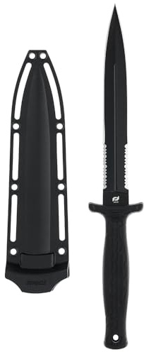 Schrade Delta Class Needle Magnum Serrated Fixed Blade with High Carbon Stainless Steel for Outdoor Survival