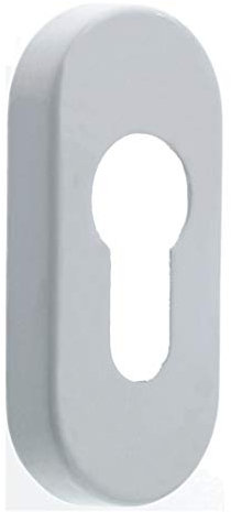 Mila Escutcheon Patio Door Euro Cylinder Cover Plate in White