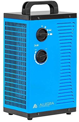 ALLEGRA H32 Keramik Heizlüfter Elektroheizer Heizgerät Bauheizer 3 KW 3000 Watt mit Thermostat und ca. 1,5m Zuleitung