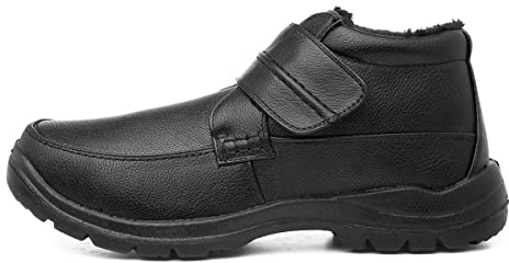 Hobos Mens Black Faux Fur Lined Easy Fasten Boot