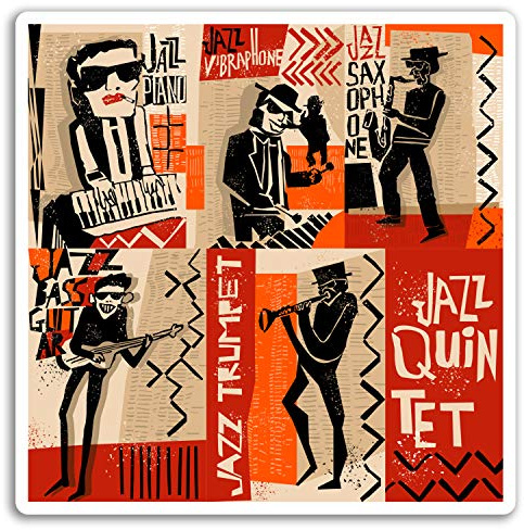 DestinationVinyl 2 x 10 cm Jazz-Musik-Vinyl-Aufkleber - Musiker Band kühler Aufkleber Laptop # 17519 (10 cm groß)