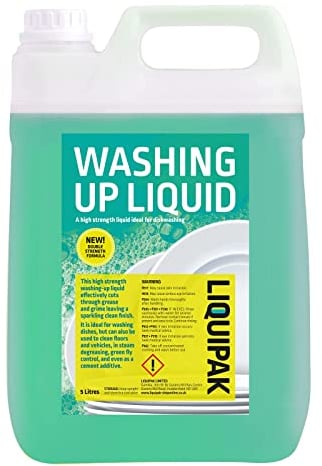 Liquipak Washing Up Liquid Refill 5L – Concentrated Dishwashing Liquid, Tough on Grease & Stains, Bulk Eco-Friendly Soap for Home & Commercial Use