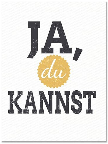 wandmotiv24 Leinwandbild Motivation, Hochformat, ja du Kannst, Sticker M0201