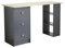 Home Source Computer Desk Bedroom Office Furniture, 3 Drawer, 3 Shelf, Dark Grey