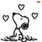 Adhesivo de Snoopy con corazones - Joe Cool - Peanuts - Perro ideal para PC portátil coche - moto - scooter - camión - paredes - cómic Decal Negro 16 x 14 cm