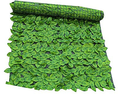 Colorful Home Decor Blätterzaun ca. 50 x 100 cm Balkonsichtschutz PVC Sichtschutz Balkon Umspannung Blickschutz Efeu Windschutz für Balkon Garten Terrasse (E)