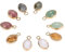 nbeads 10 Stück Natürliche Edelstein Anhänger, 5 Materialien Stein Charms Facettierte Teardrop-Stein-Anhänger Mit Goldener Messing-Open-Back-Lünette Für Die Schmuckherstellung, Bohrung: 2 mm