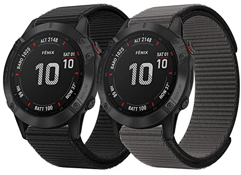 Armband Fenix 8 51mm/Fenix 7X/Fenix 7X Solar/Fenix 6X/Fenix 6X Pro/Fenix 5X /Fenix 5X Plus, 26mm Schnell Trocknendes Nylon Sportarmband für Fenix 3/Fenix 3 HR/Fenix 3 Sapphire/Fenix 7X Sapphire Solar