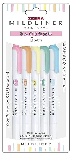 Zebra Mildliner Marker 5C-N Set