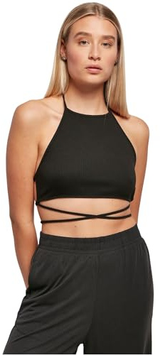 Urban Classics Damen Ladies Rib Trapeze Cropped Top