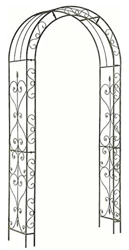 JKGHK Arco per Rose in Ferro, Arco da Giardino retrò, Arco Arbor Resistente alle Intemperie, Pergola A Traliccio con Motivo Squisito, Decorazione per Piante Rampicanti Interne Ed Esterne
