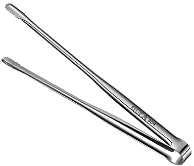 SPORTARC Stainless Steel Food Tongs Japanese Style Multifunction Cooking Kitchen Serving Tong Barbecue Clamp Elongated BBQ Gadgets for Grill Steak Fried Fish, L