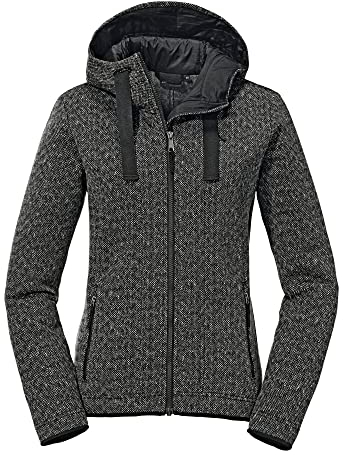 Schöffel Damen Fleece Hoody Aurora L, weicher Fleece Pullover aus elastischem Super Warm Fleece, atmungsaktiver Hoodie mit Stretch, black, 44