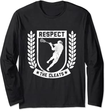 Funny Respect The Cleats Lacrosse-Spieleruniform, Lacrosse Langarmshirt