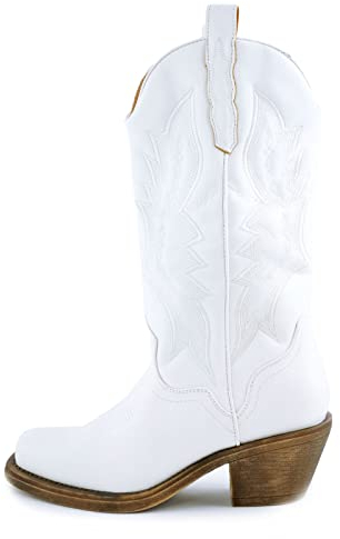 Toocool Stivali donna texani cowboy western camperos scarpe boots YG886 [41,bianco]